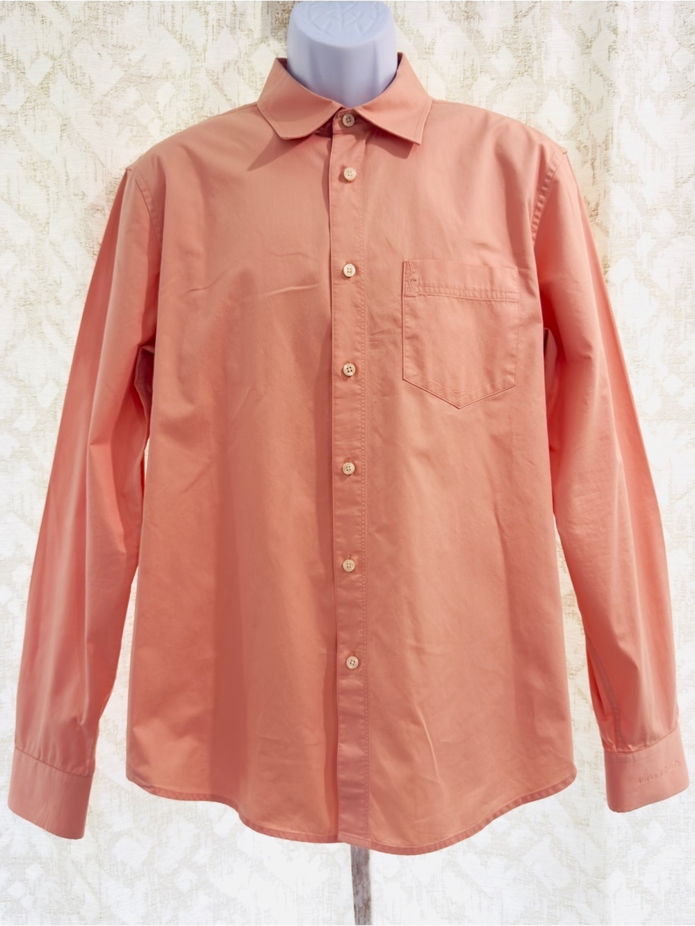 Armani Exchange A/X Coral Peach Button Down Dress Shirt Regular Fit Size L